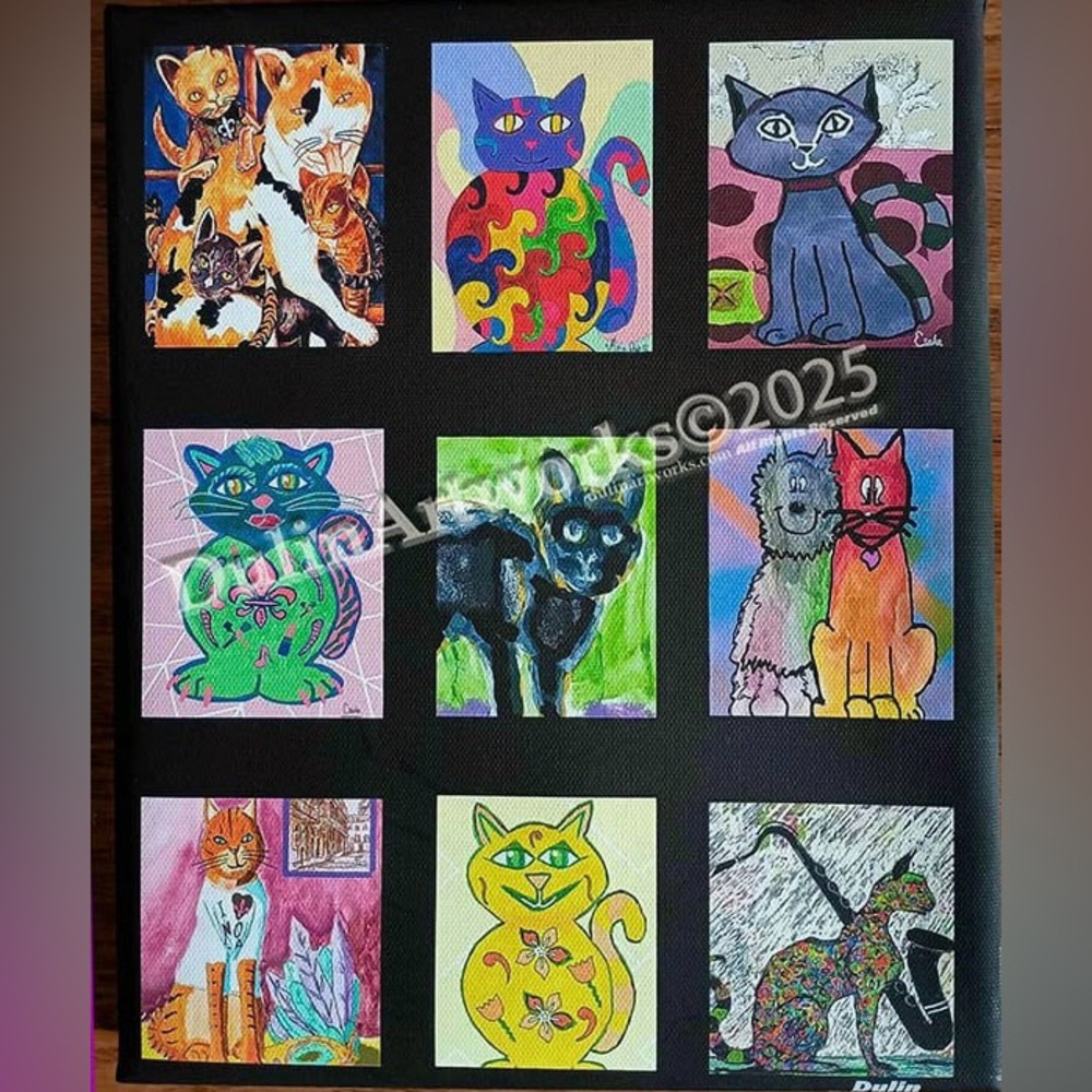 Colorful Cat Art Print